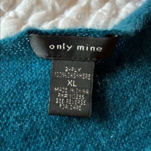 Only Mine loose fit 100% 2 ply cashmere Teal Long drop Sleeve Sweater